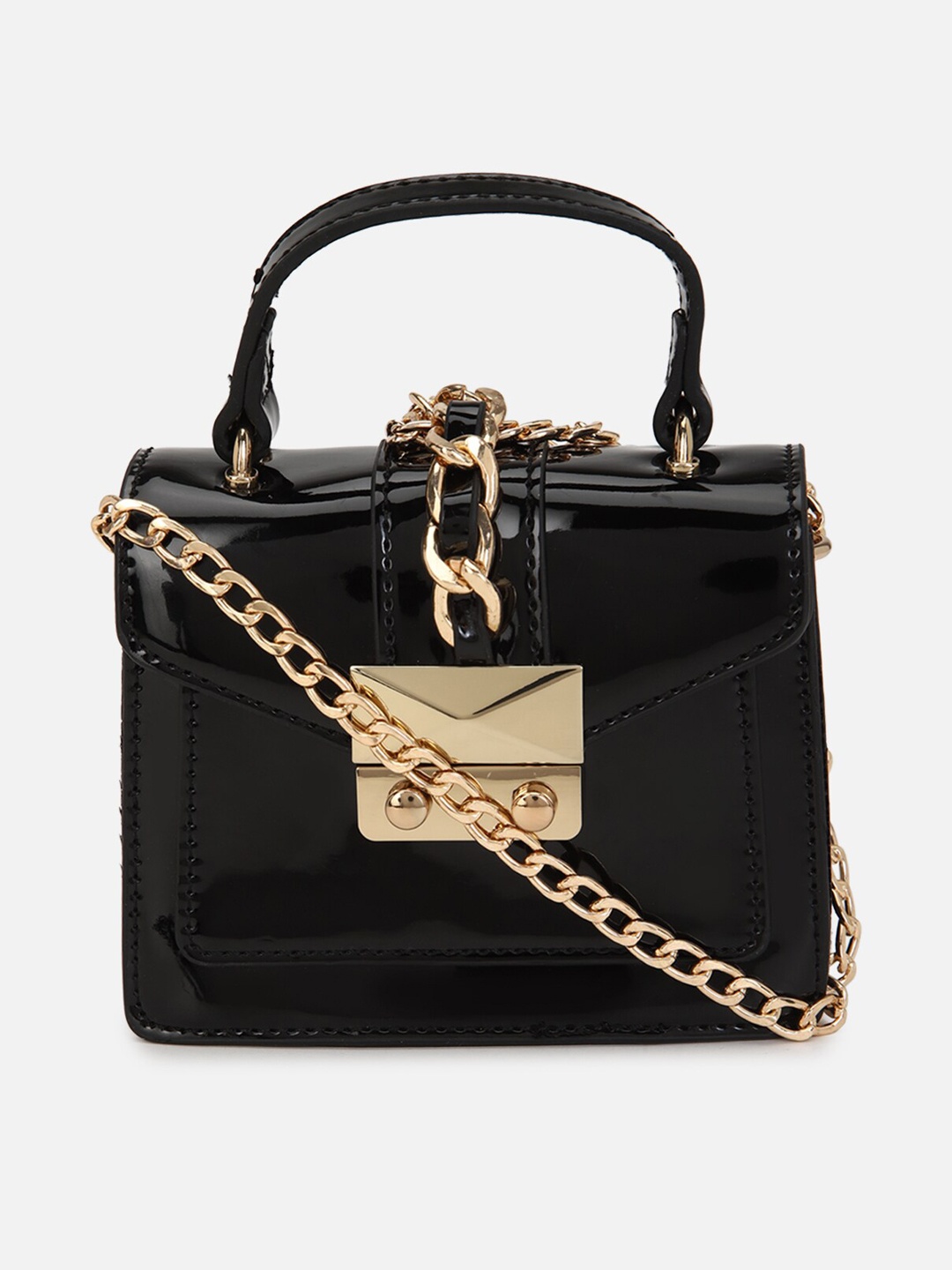 

FOREVER 21 Black Structured Handheld Bag