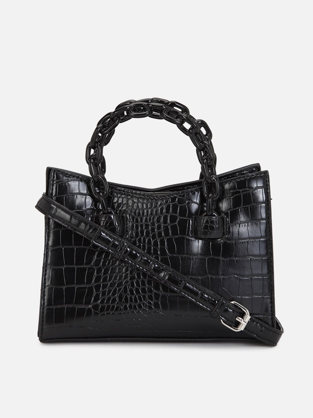 

FOREVER 21 Black PU Structured Handheld Bag