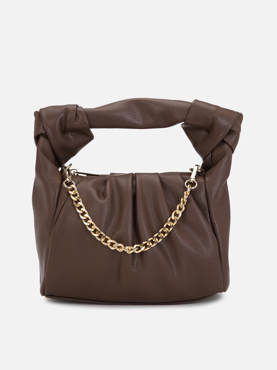 FOREVER 21 Brown PU Oversized Structured Handheld Bag