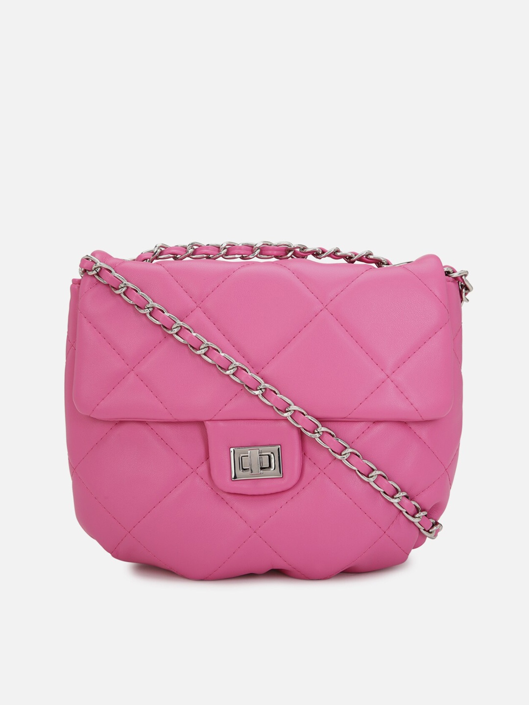 

FOREVER 21 Pink Structured Sling Bag With Quilted