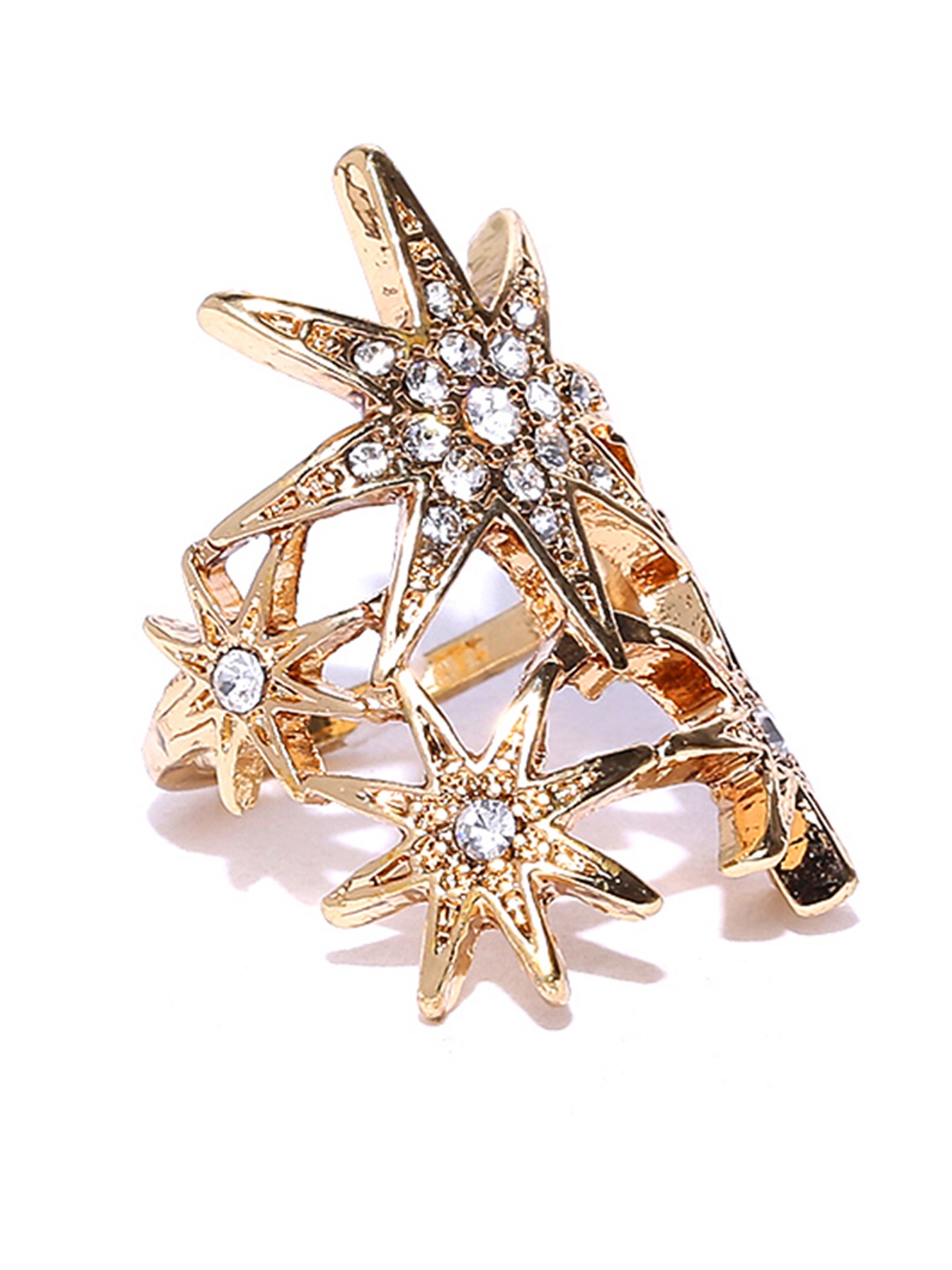 

Accessorize Gold-Toned Stone-Studded Floral Ring