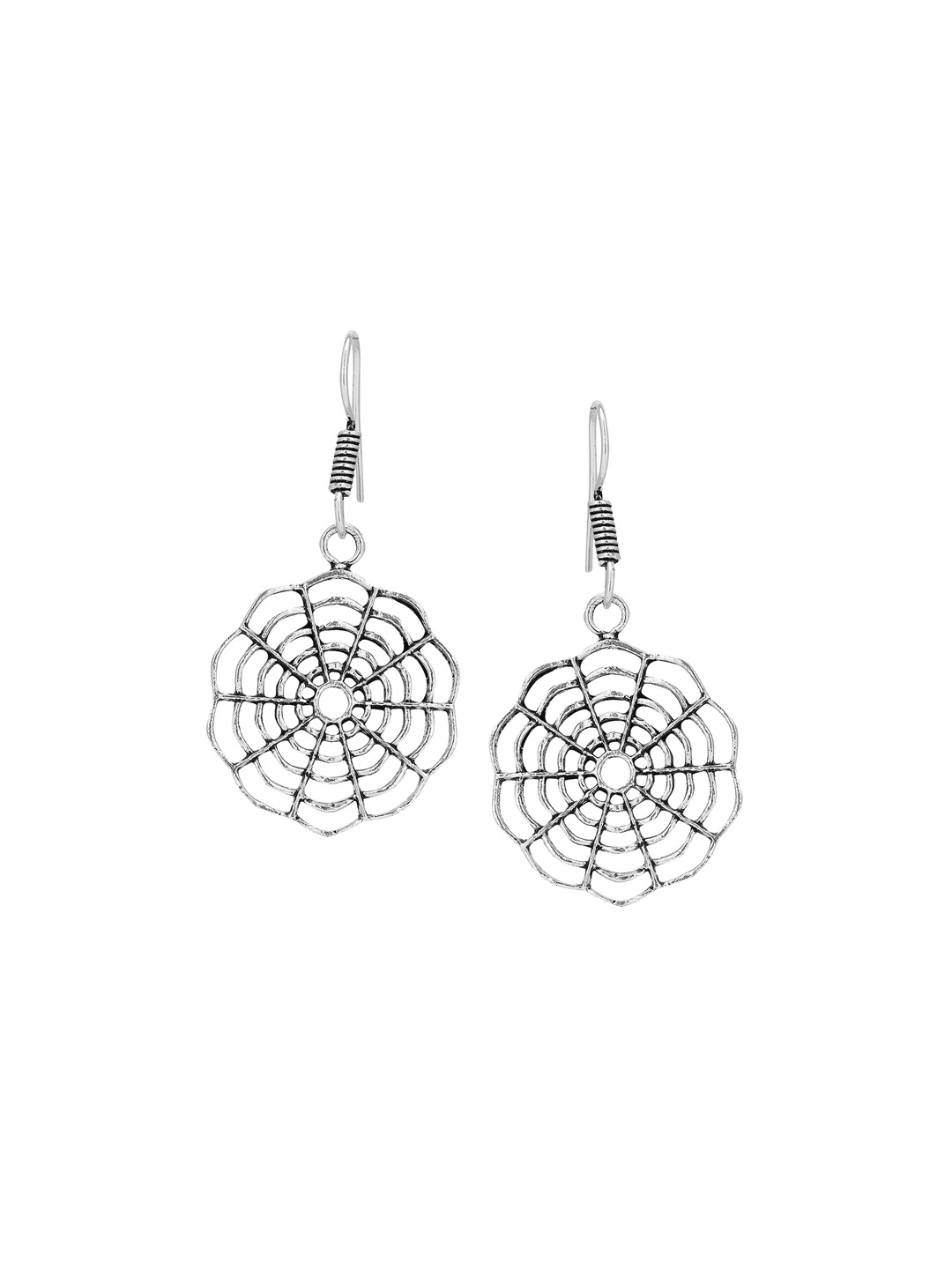 

Adwitiya Collection Silver-Toned Classic Drop Earrings