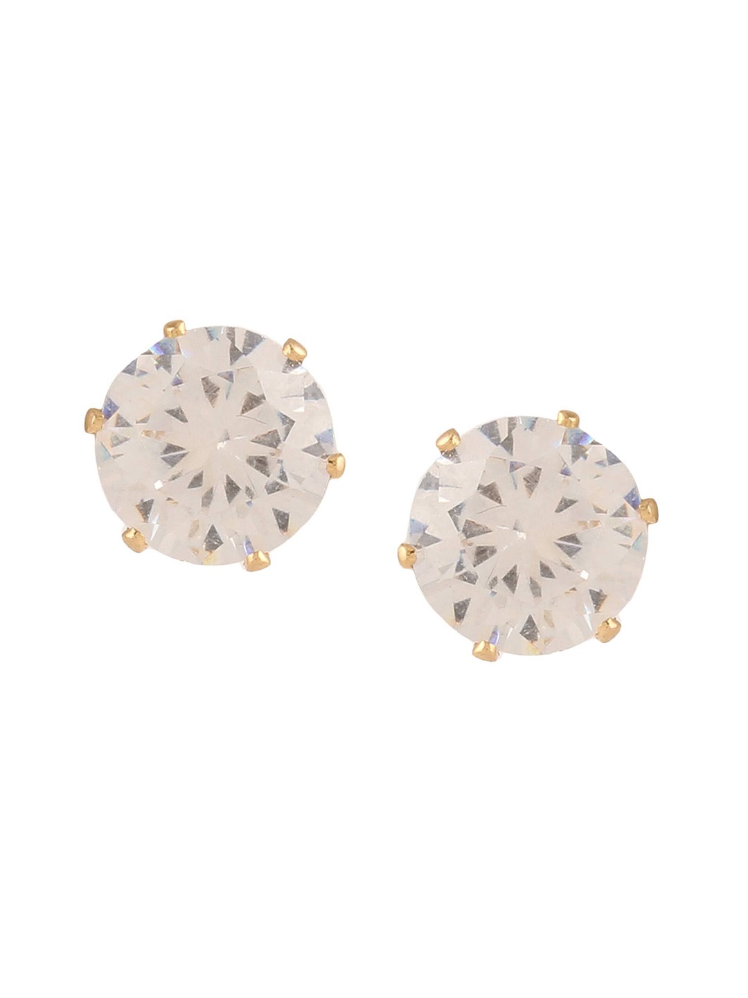 

Adwitiya Collection Women Gold-Plated Classic Studs Earrings, Off white