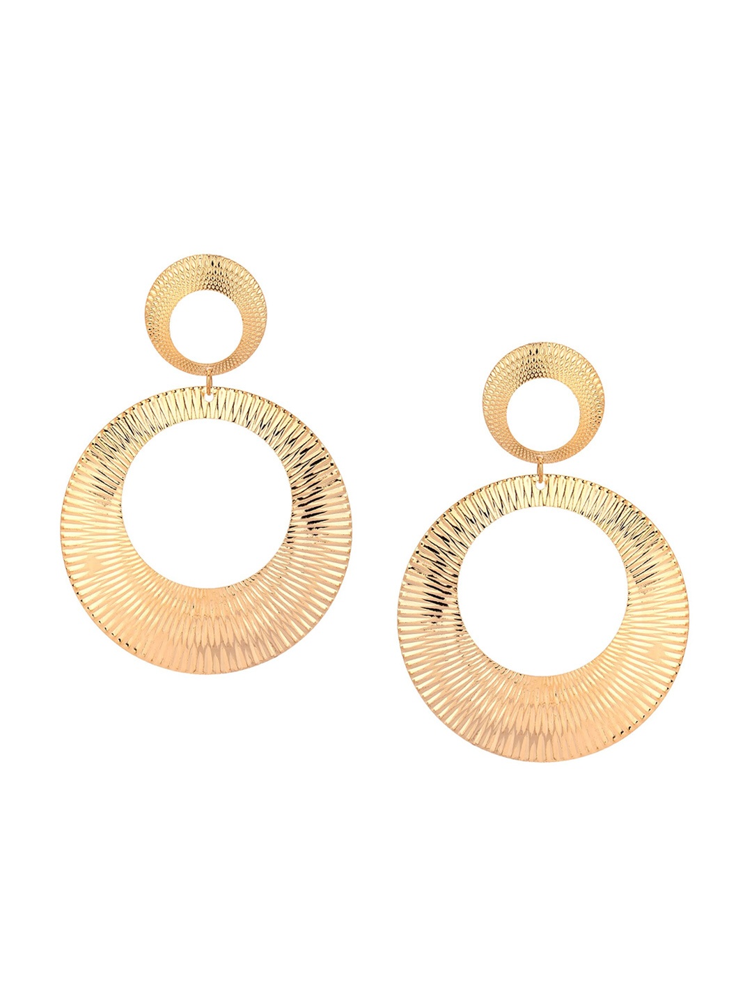 

Adwitiya Collection Women Gold-Plated Circular Drop Earrings