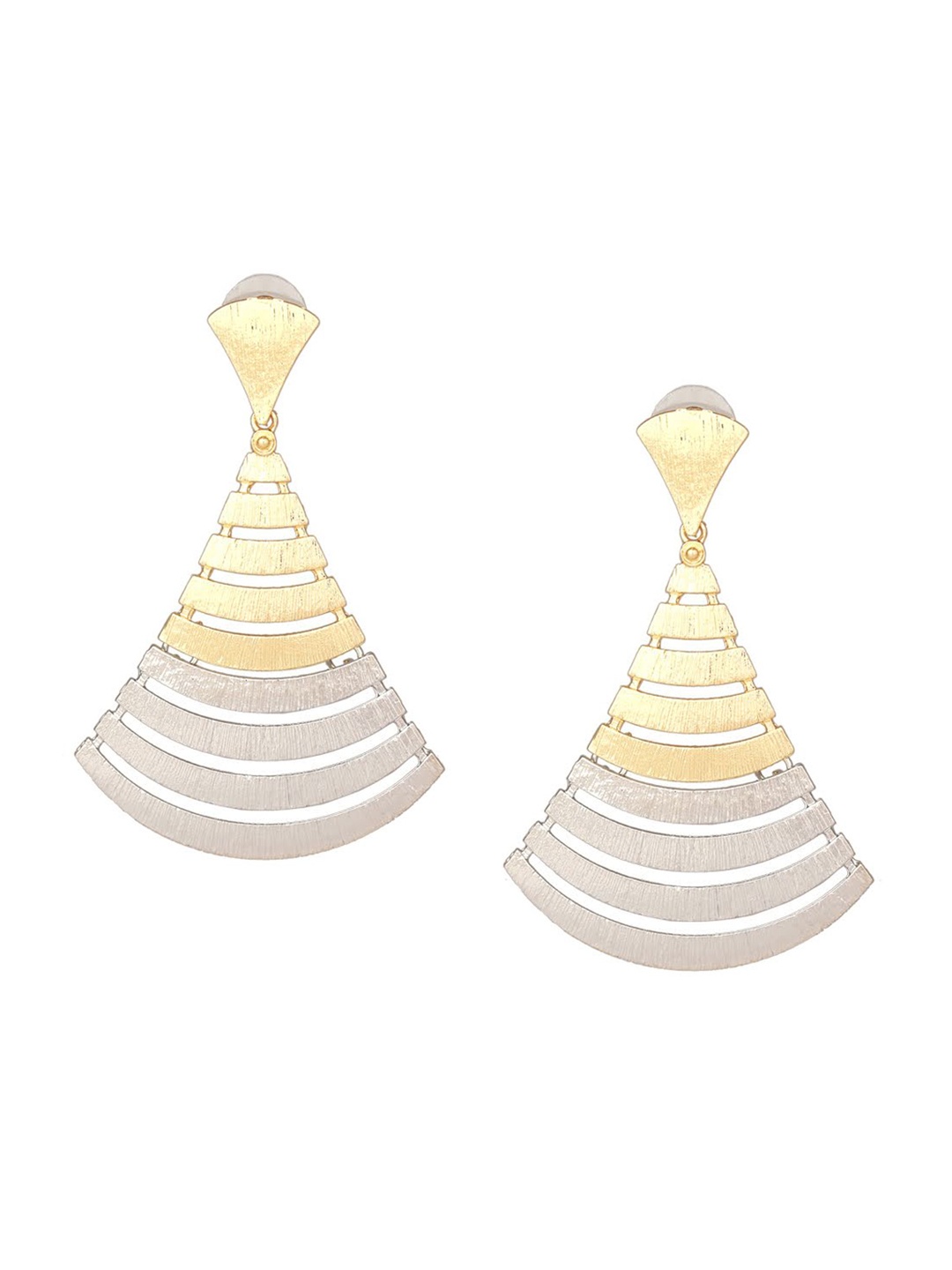 Adwitiya Collection Gold-Silver Plated Classic Drop Earrings