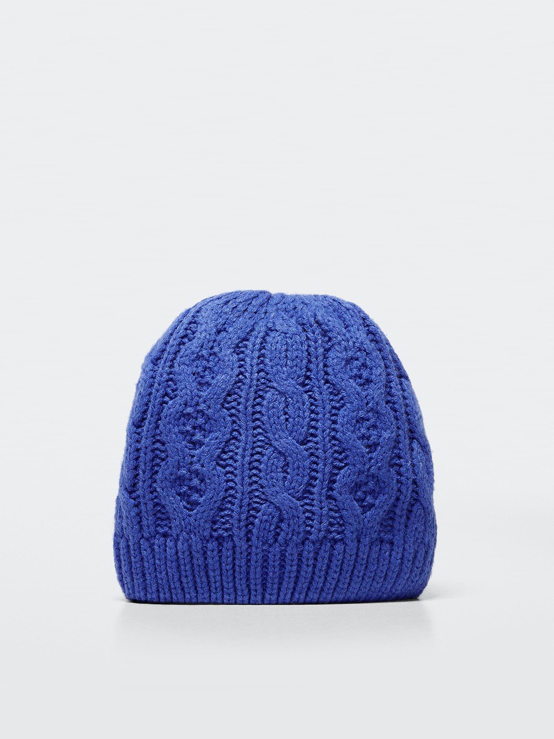 

Mango Kids Girls Cable Knit Detail Beanie, Blue