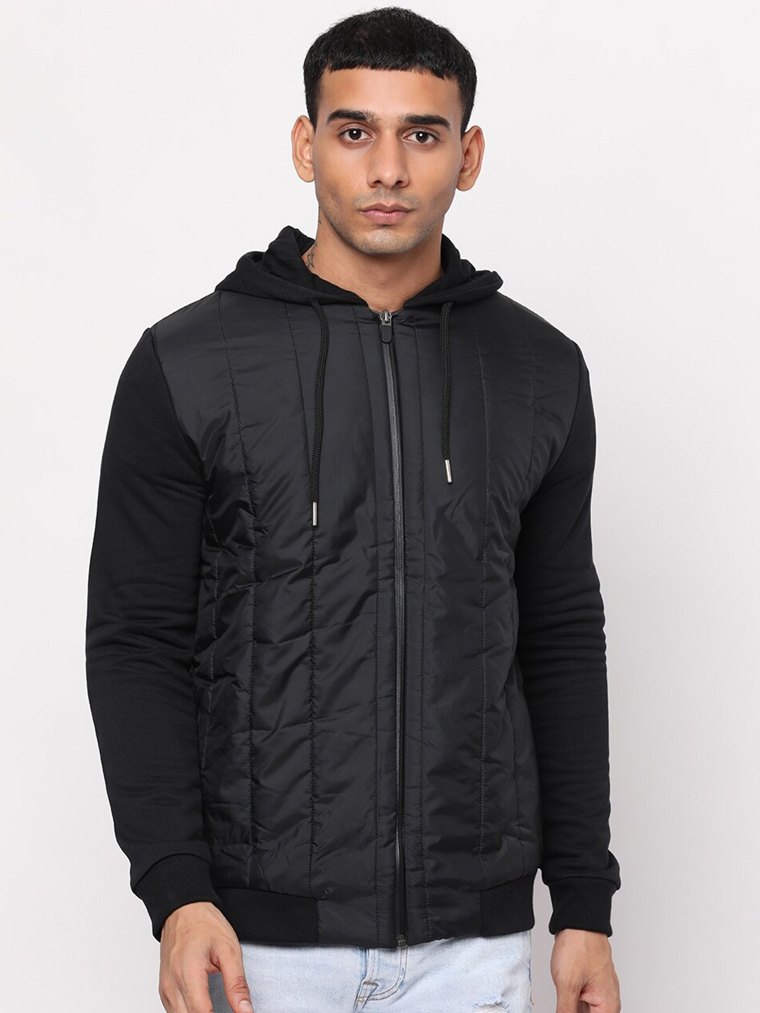

YOONOY Men Black Bomber Jacket
