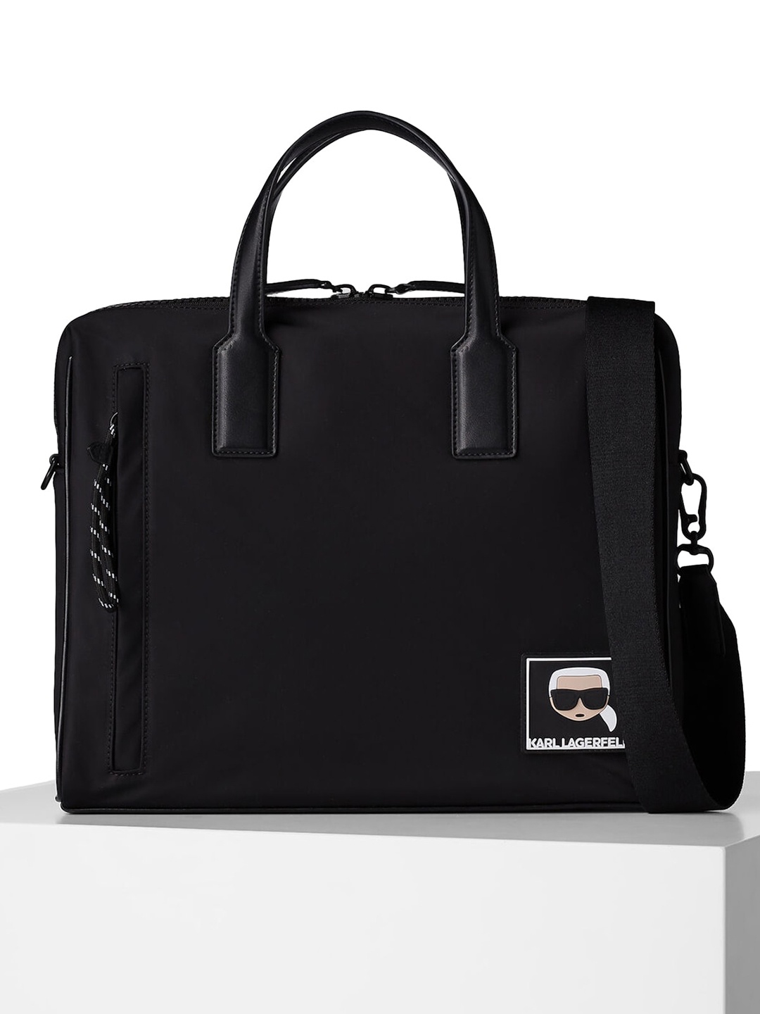 

Karl Lagerfeld Black Oversized Structured Handheld Bag
