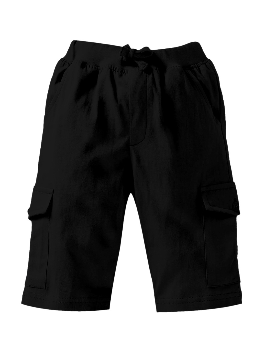 KiddoPanti Boys Black Cotton Shorts
