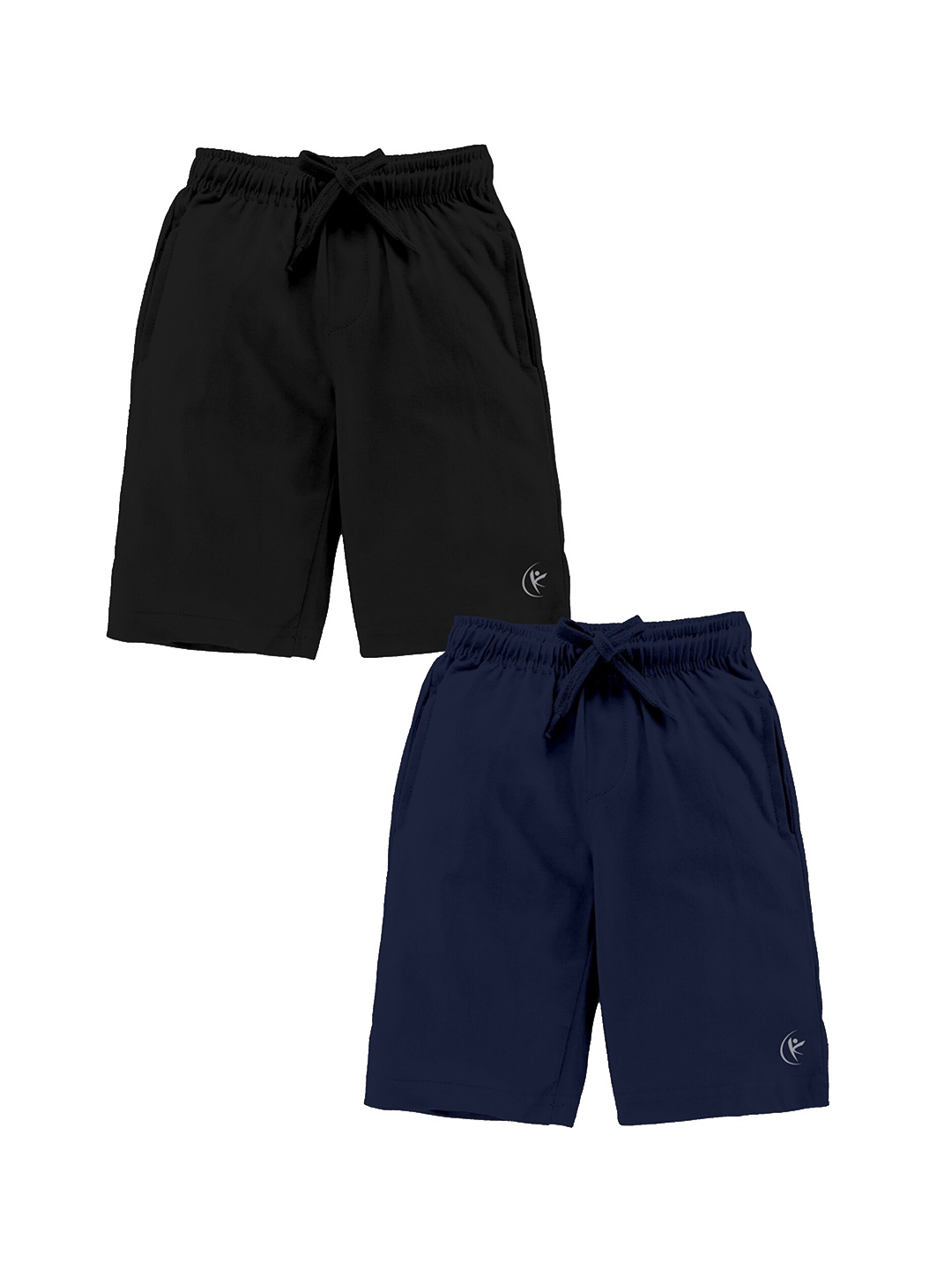 KiddoPanti Boys Pack Of 2 Cotton Shorts, Black