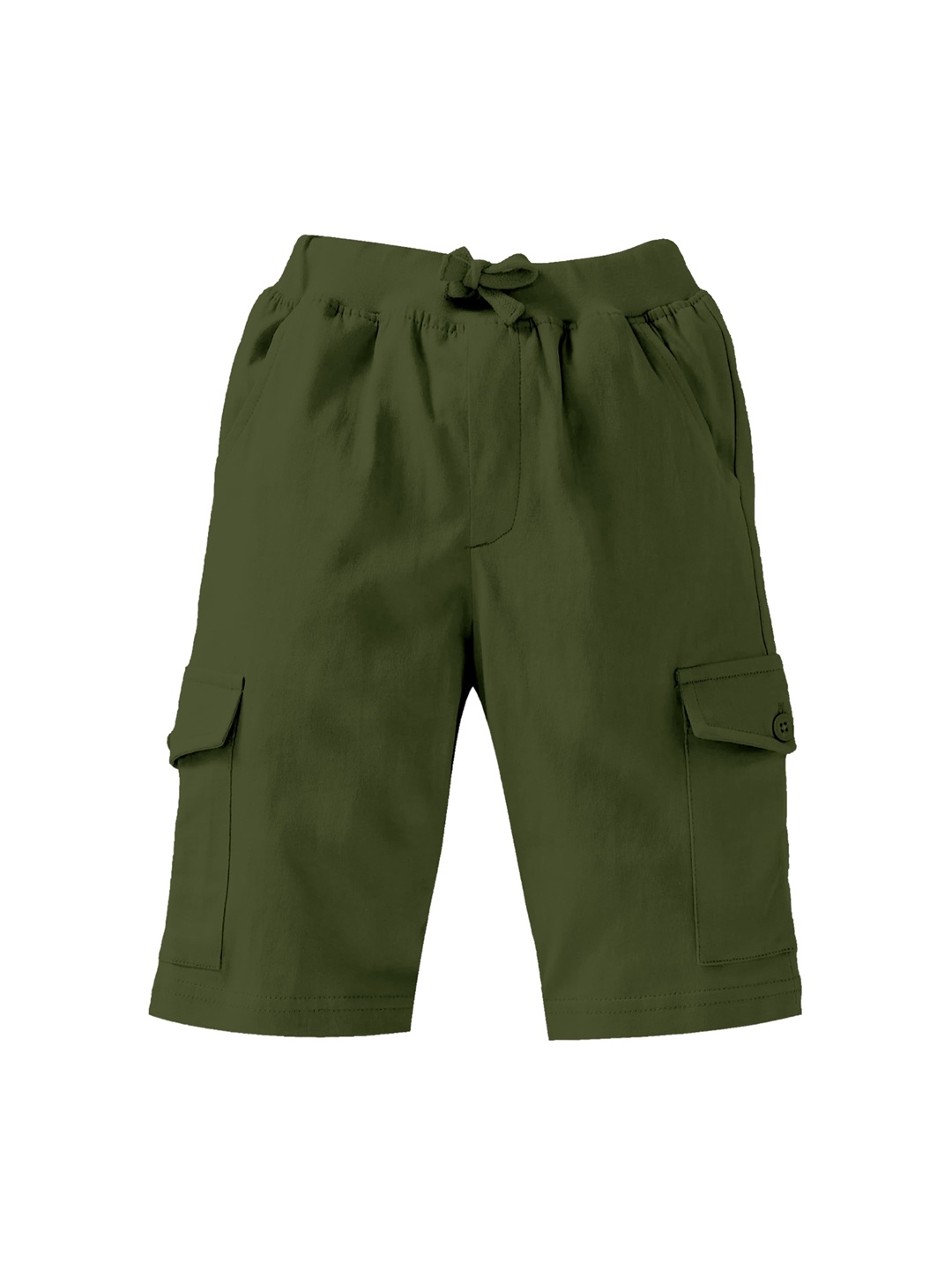 

KiddoPanti Boys Olive Green High-Rise Cotton Shorts