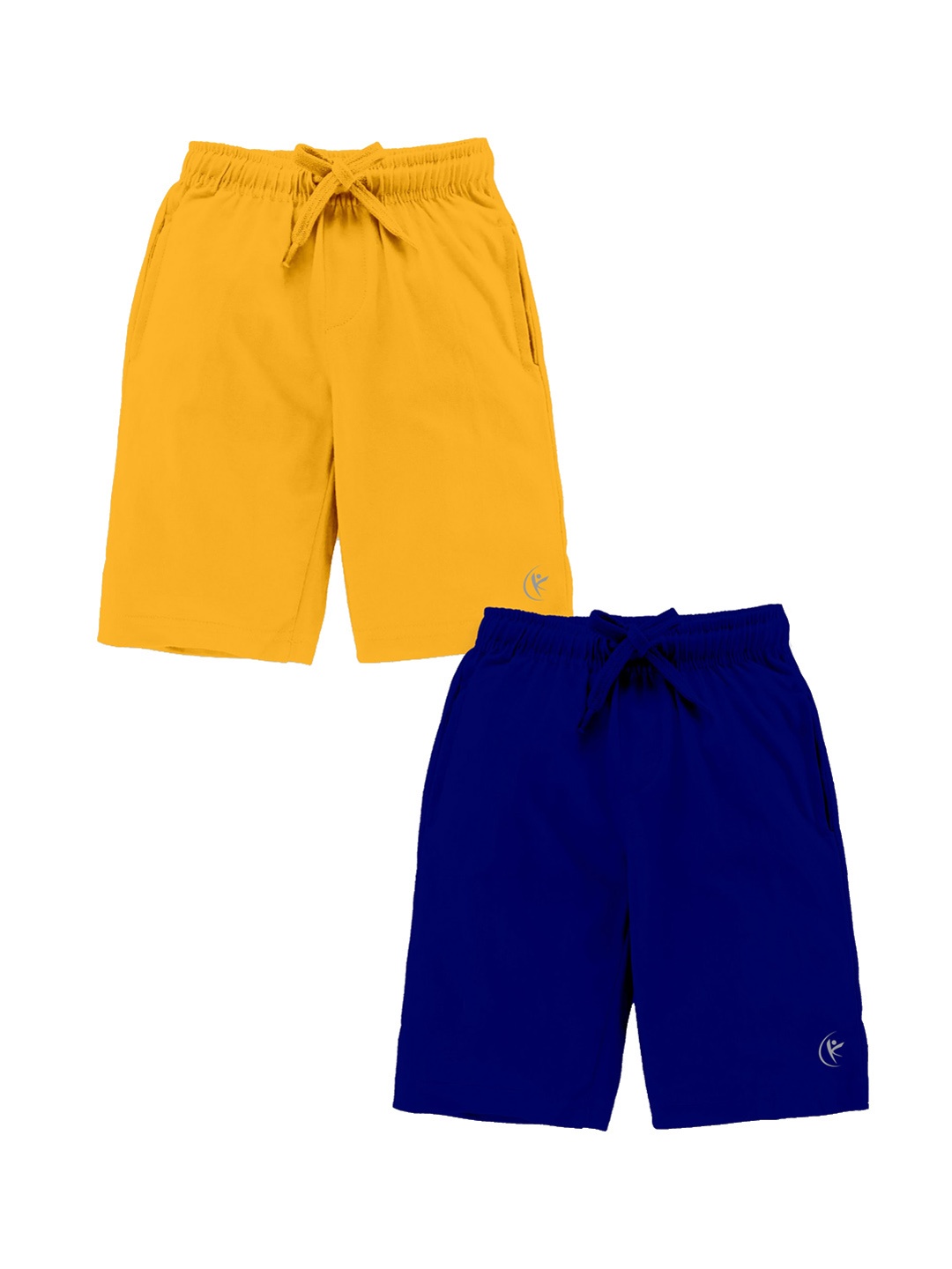 KiddoPanti Boys Pack Of 2 Cotton Shorts, Mustard