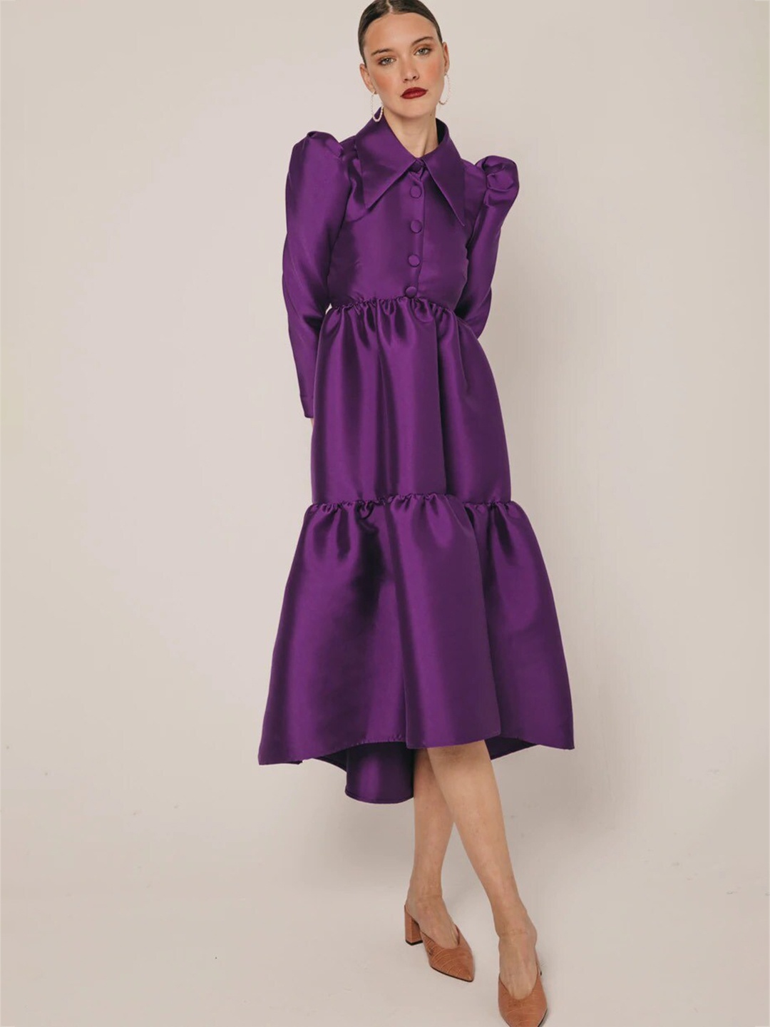 

KHUSHBOO AND PANKAJ Purple Silk Midi Dress