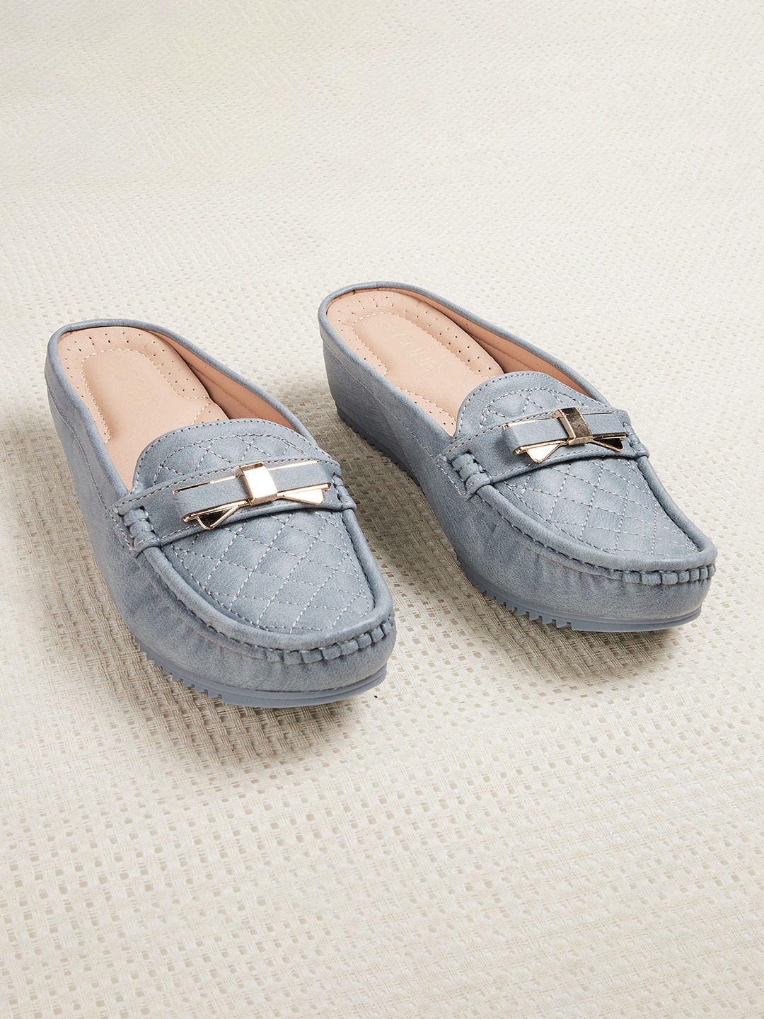

CODE by Lifestyle Women Blue Textured Mules
