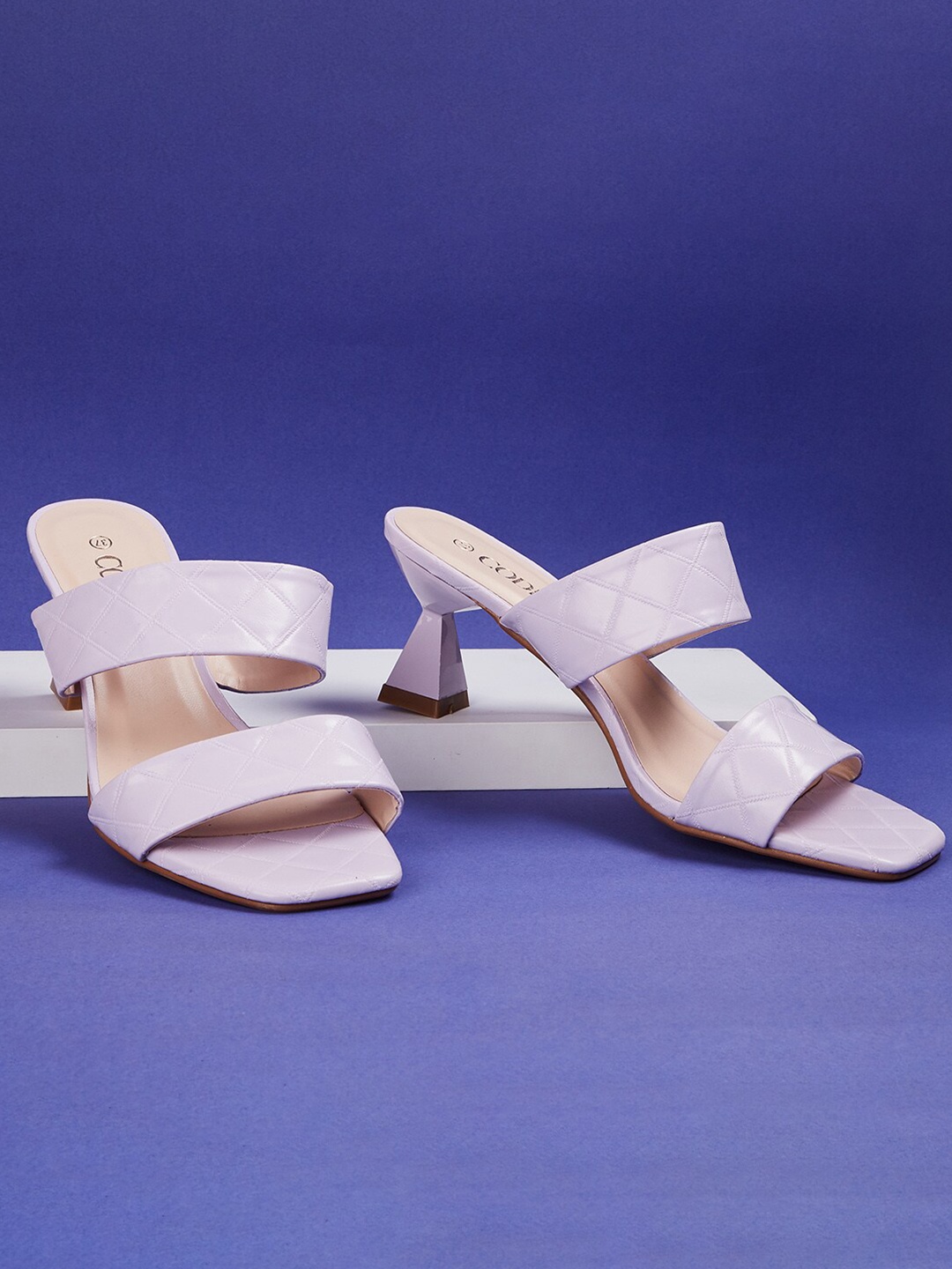 

CODE by Lifestyle Textured Open Toe Block Heels, Lavender