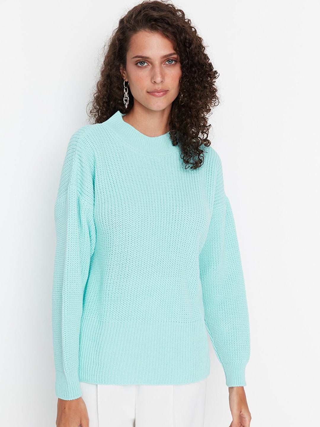 

Trendyol Women Sea Green Pullover