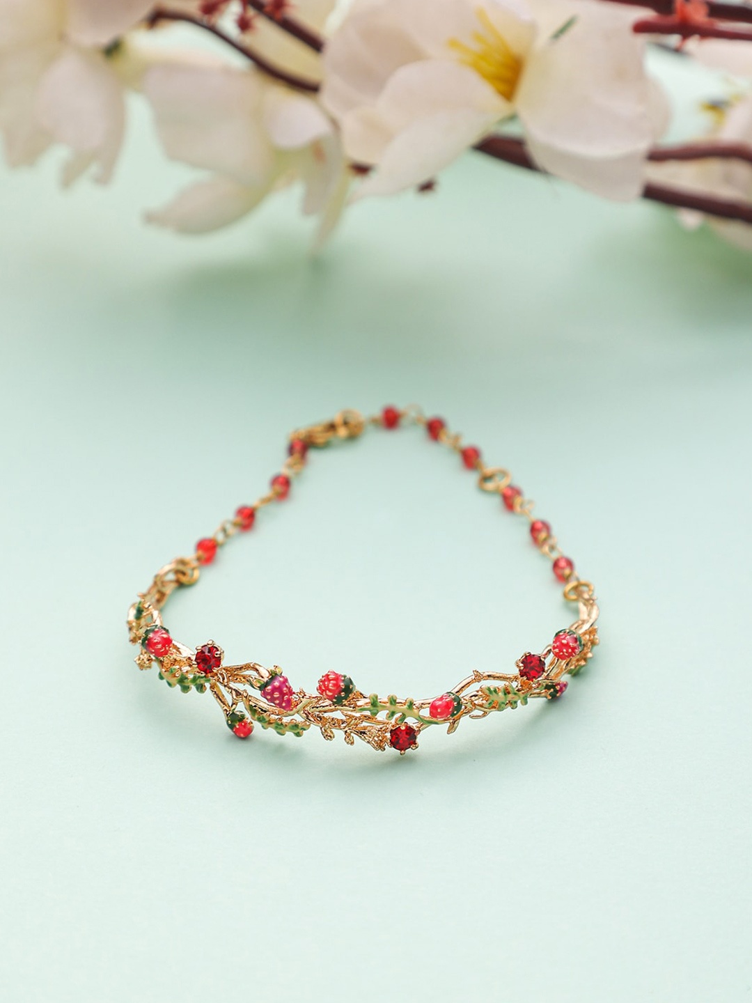 

BrashBug Women Gold-Plated & Red Gold-Plated Armlet Bracelet