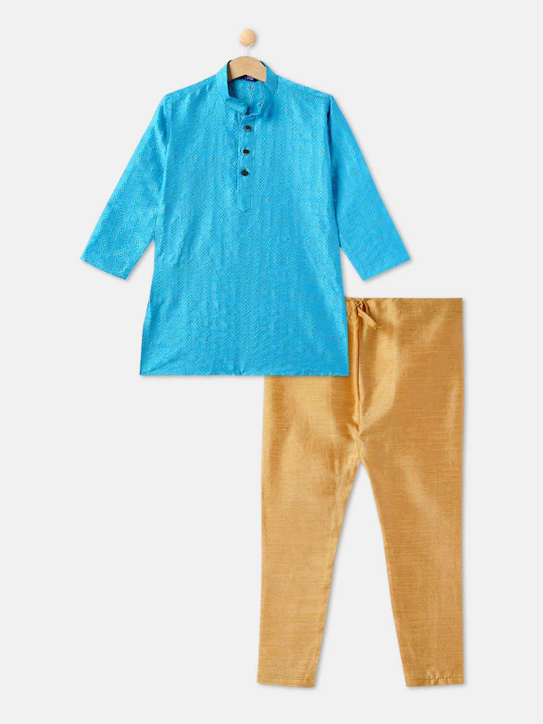 

R&B Boys Blue Pure Cotton Kurta with Churidar