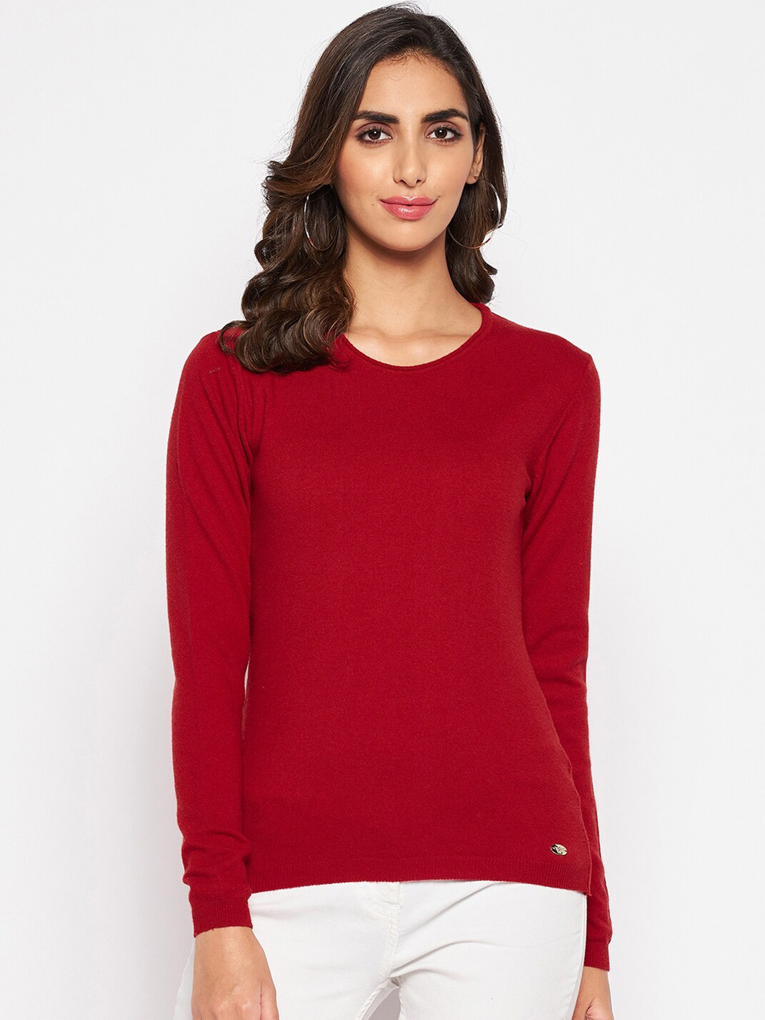 

Crozo By Cantabil Women Red Wool Pullover