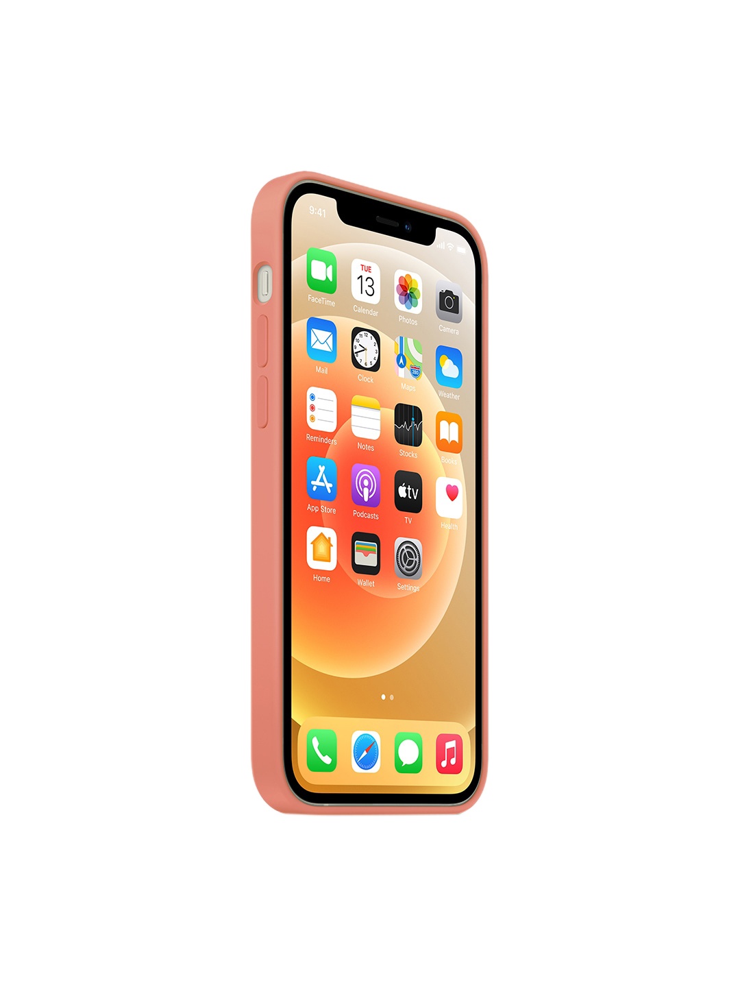 

TREEMODA Peach Solid Silicone Apple iPhone 13 Back Case