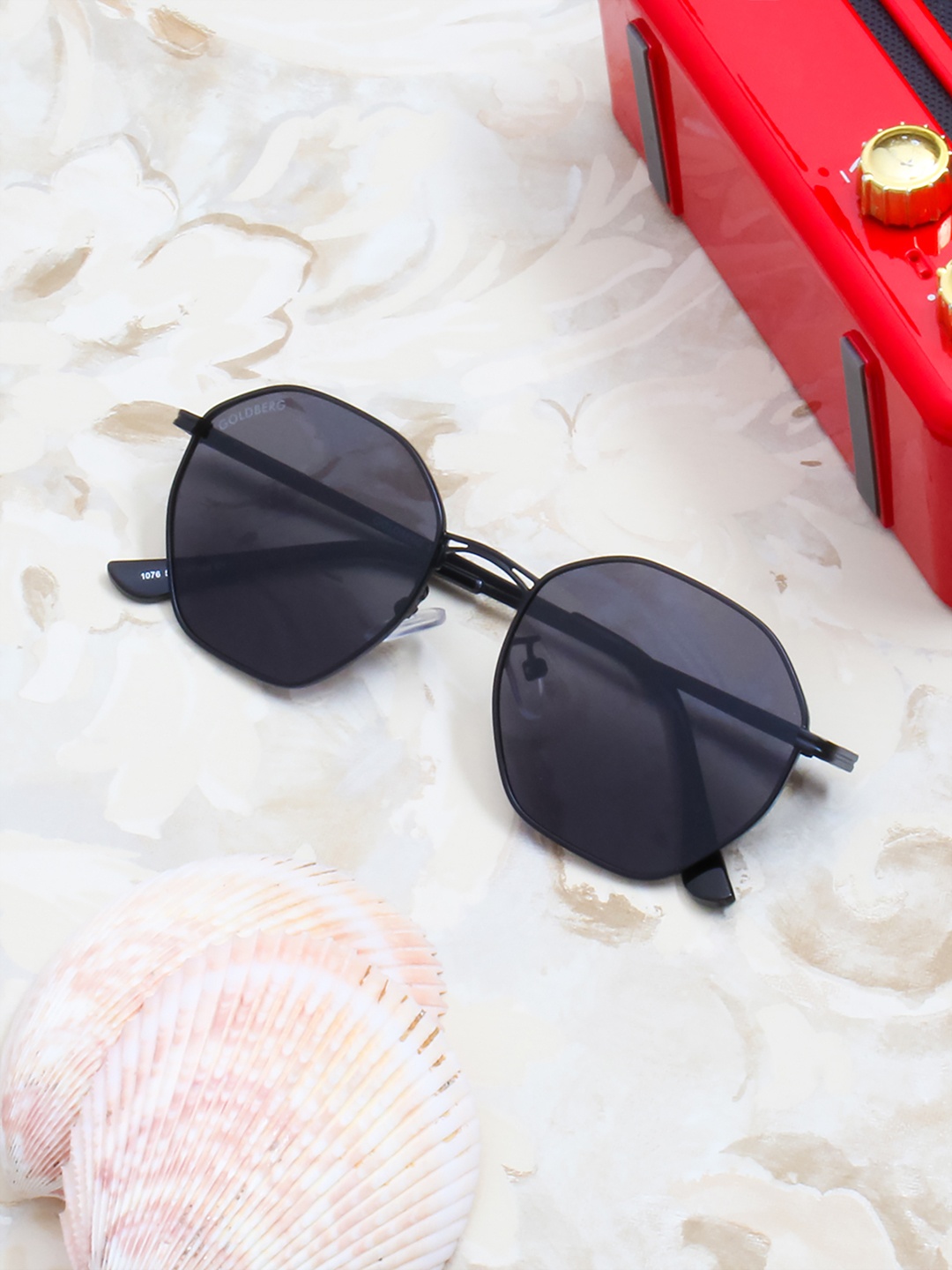 

Gold Berg Grey Lens & Black Other Sunglasses with UV Protected Lens- GB-1076_BLK-BLK