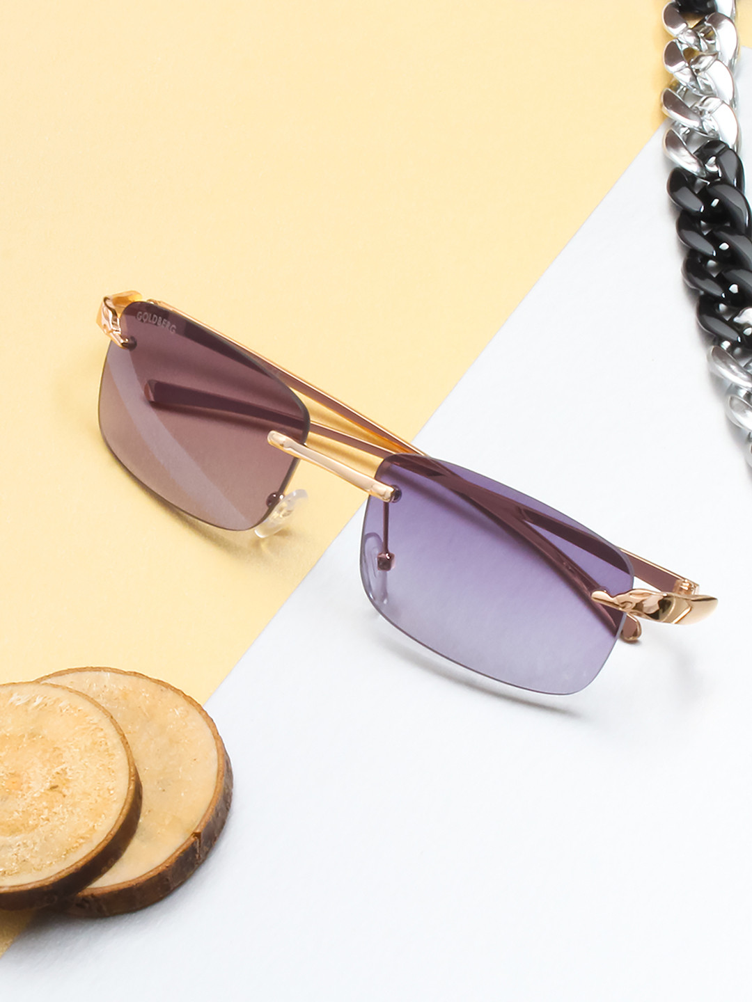 

Gold Berg Grey Lens & Gold-Toned Square Sunglasses with UV Protected Lens- GB-8017_GLD-GRY