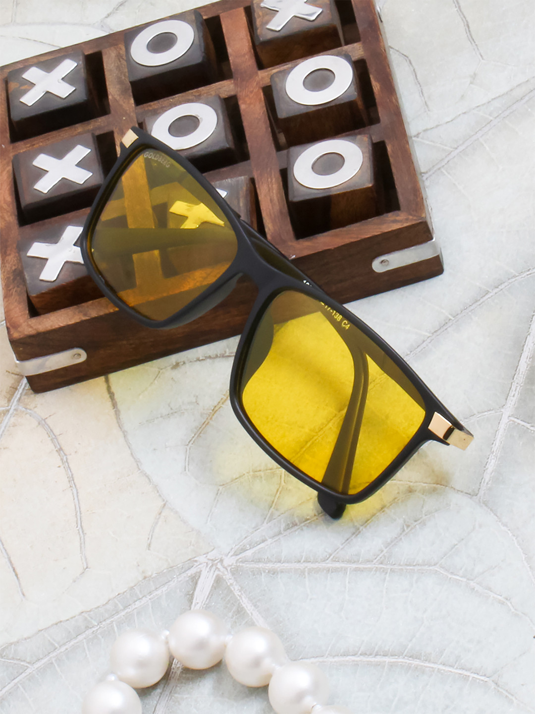 

Gold Berg Yellow Lens & Black Sunglasses with UV Protected Lens-GB- 1007_M.BLK-YELL