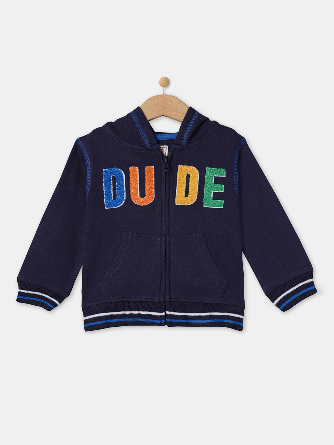

R&B Boys Navy Blue Hooded Cotton Sweatshirt