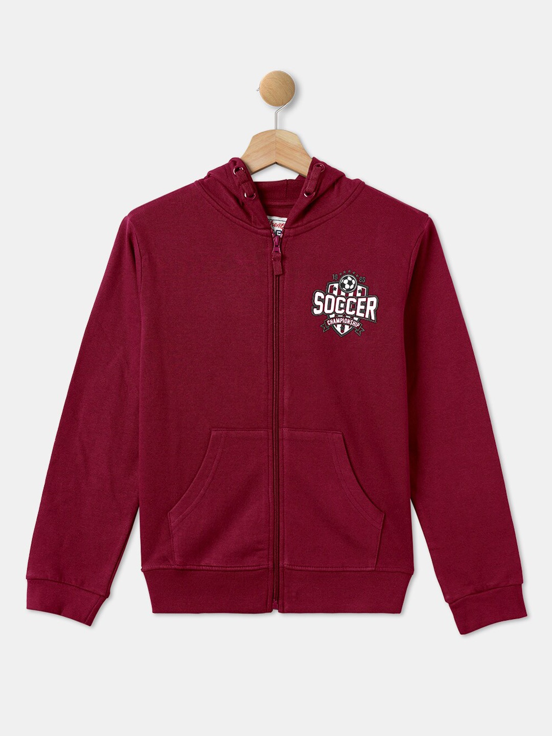 

R&B Boys Maroon Hooded Cotton Sweatshirt