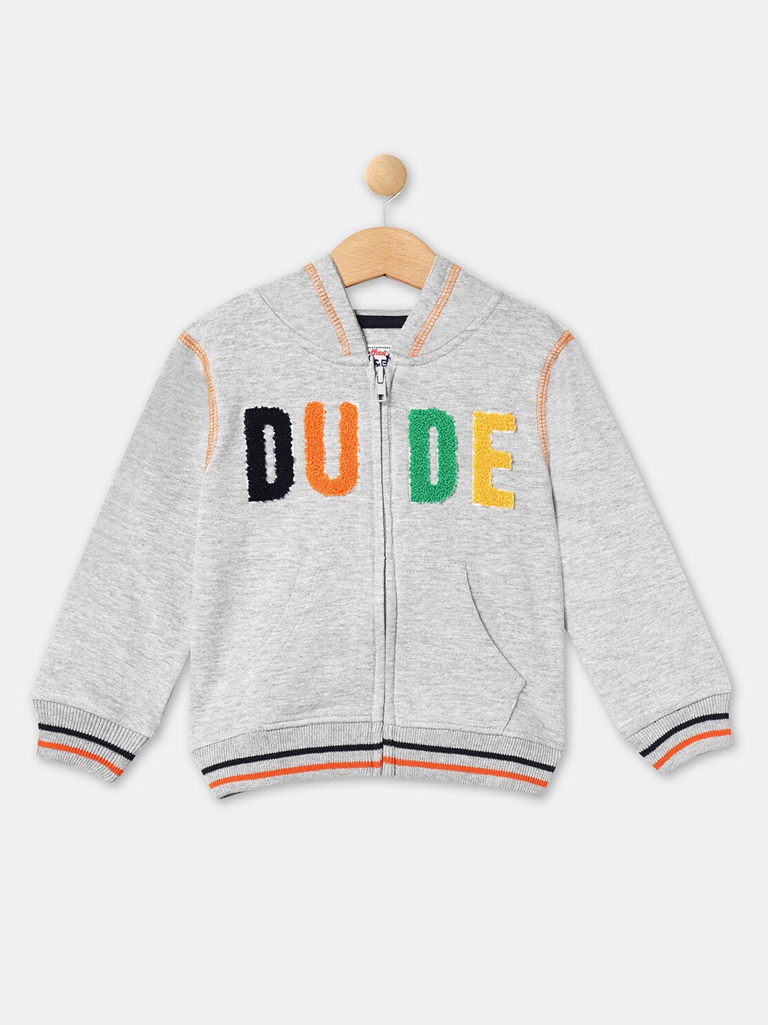 

R&B Boys Grey Hooded Cotton Sweatshirt
