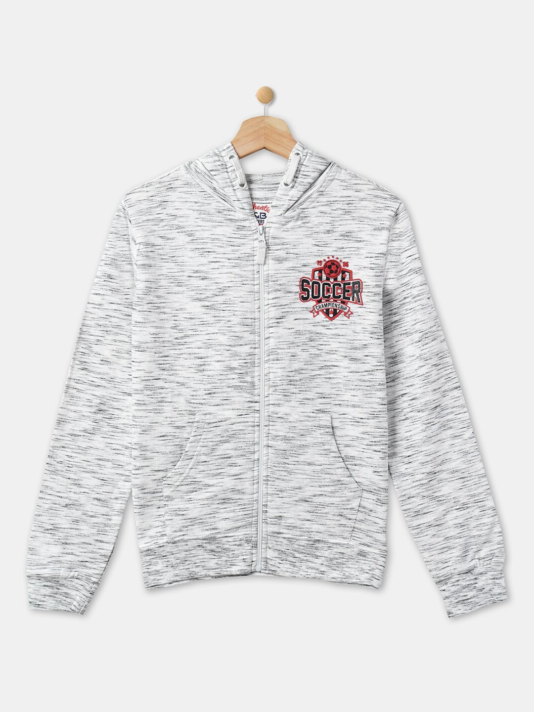 

R&B Boys White & Grey Hooded Cotton Sweatshirt