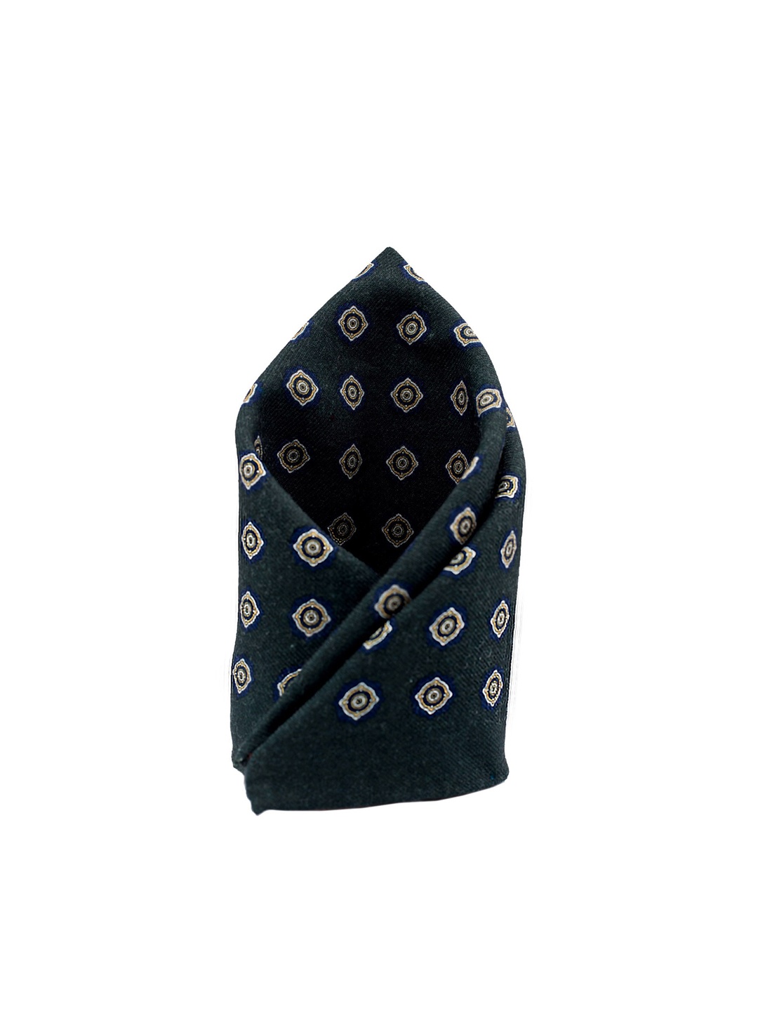 

The Tie Hub Men Green Printed Pure Wool Pocket Square