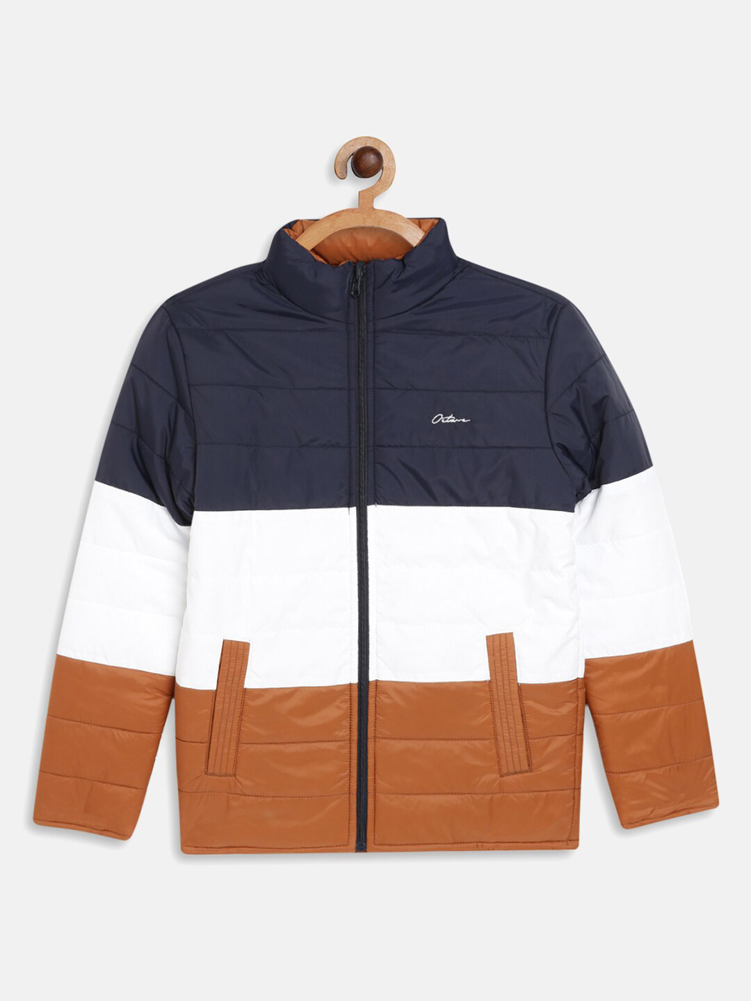 

Octave Boys Brown Colourblocked Puffer Jacket