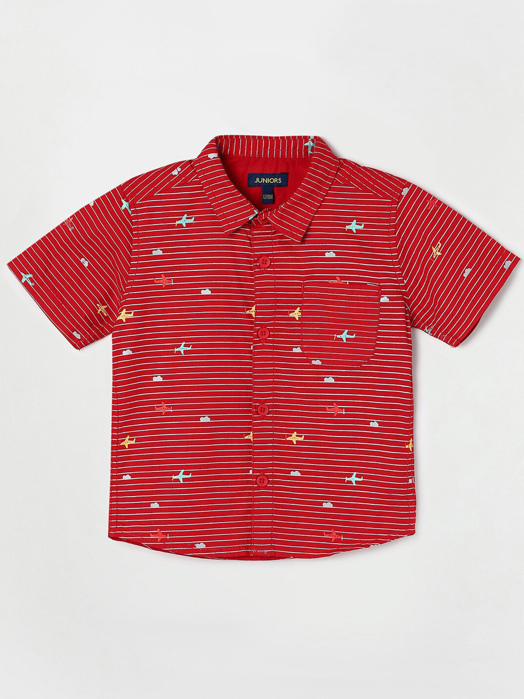 

Juniors by Lifestyle Boys Printed Casual Cotton Shirt, Red