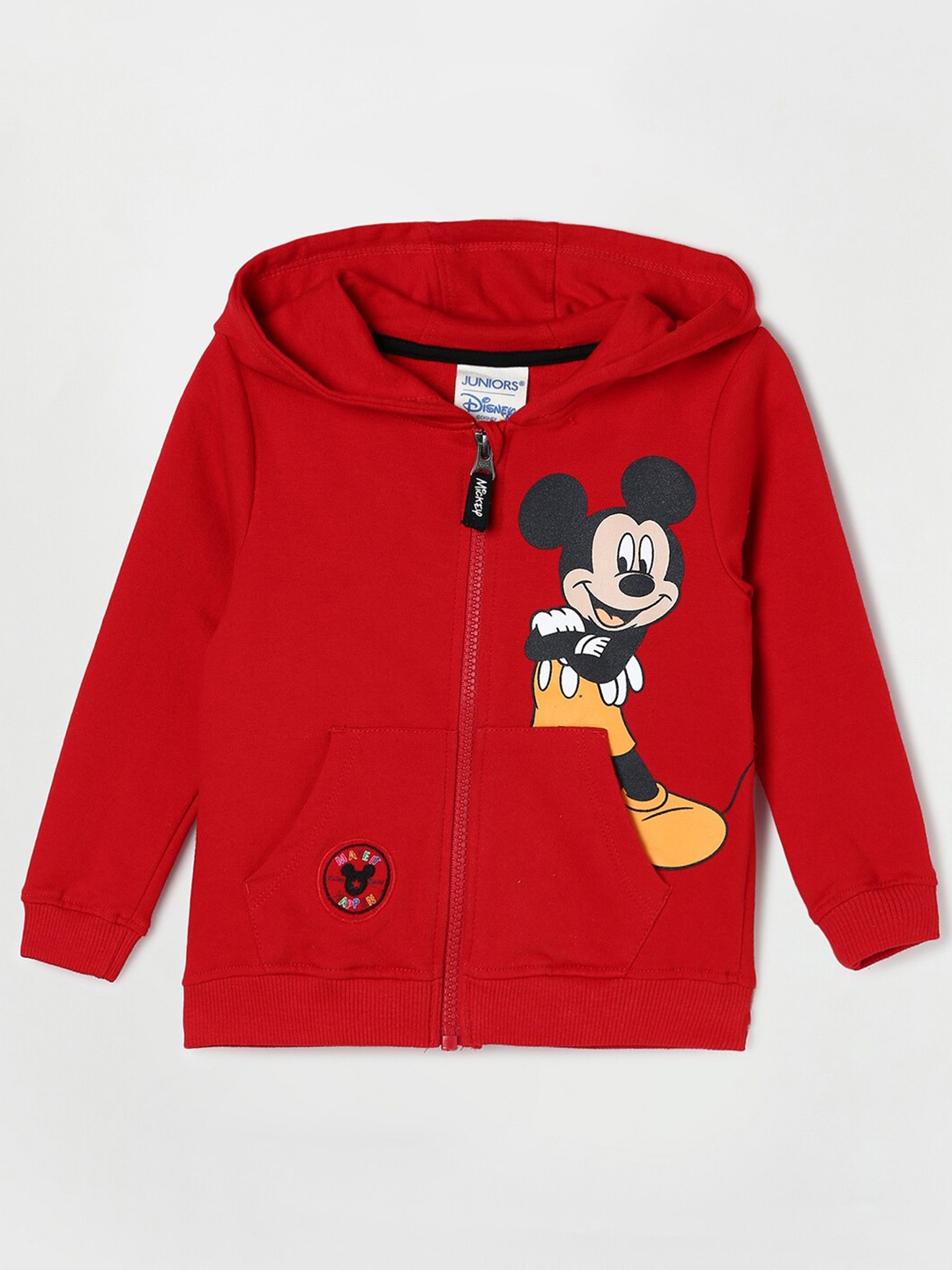 

Juniors by Lifestyle Boys Red Printed Hooded Cotton Sweatshirt