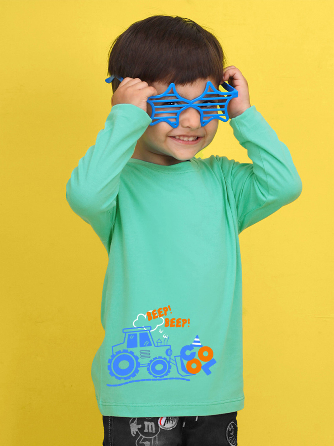 

NUSYL Kids Yellow Polo Collar Pure Cotton Applique T-shirt