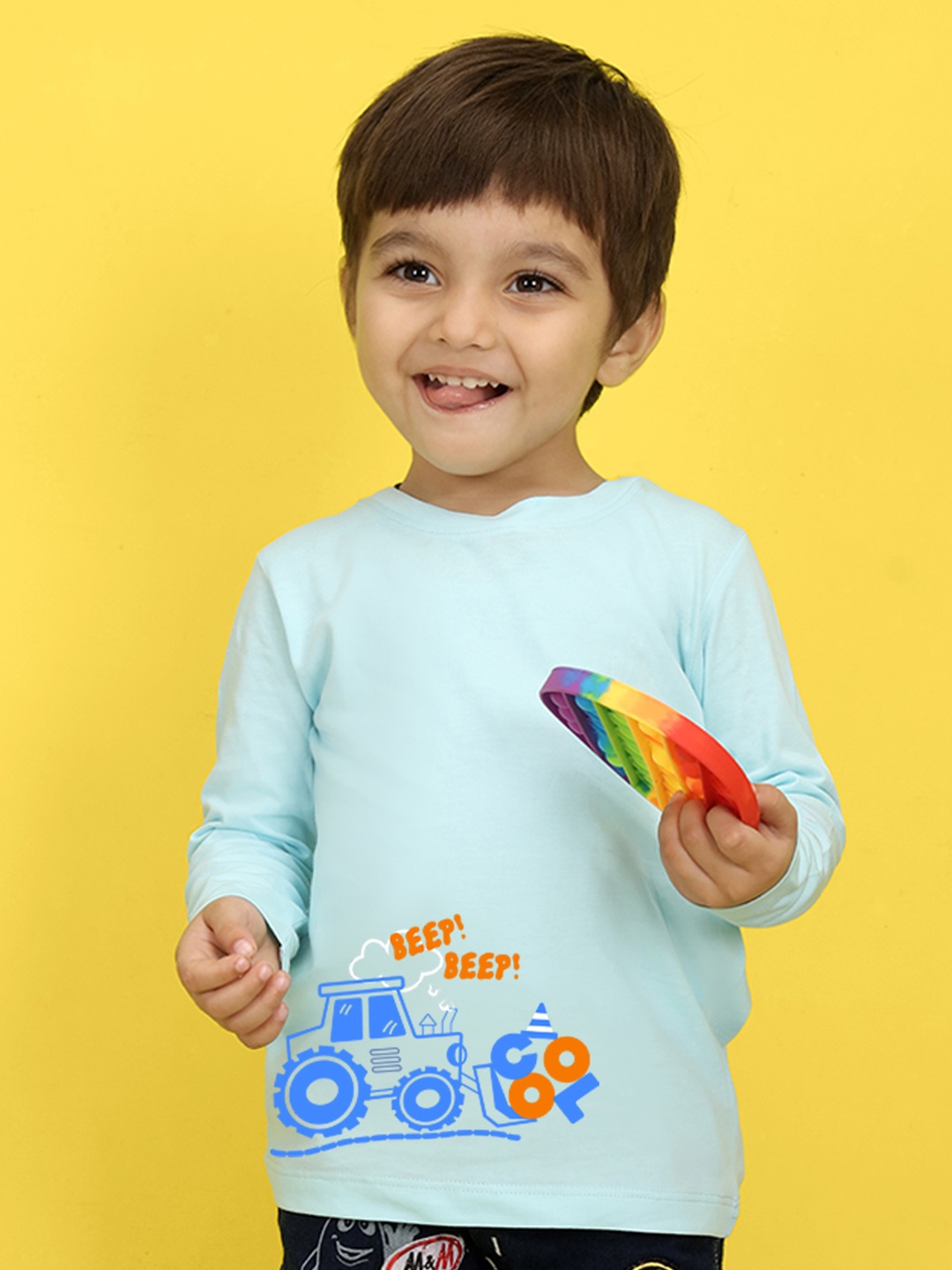 

NUSYL Kids Green Extended Sleeves Pure Cotton T-shirt