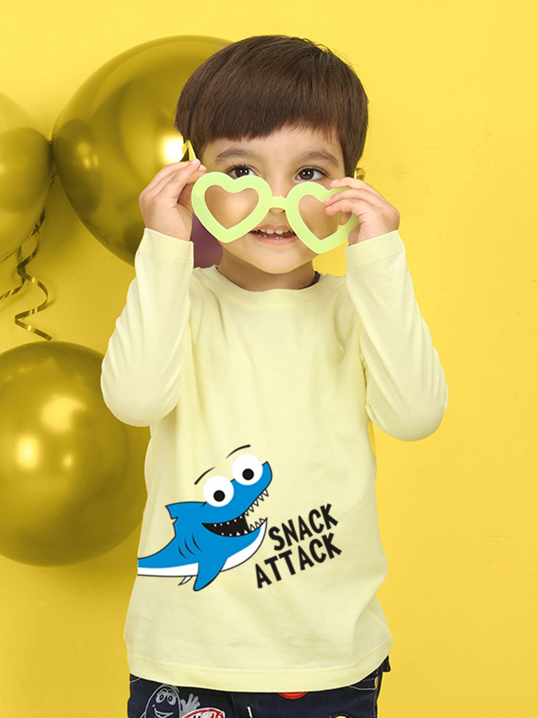 

NUSYL Kids Green Printed Pure Cotton T-shirt