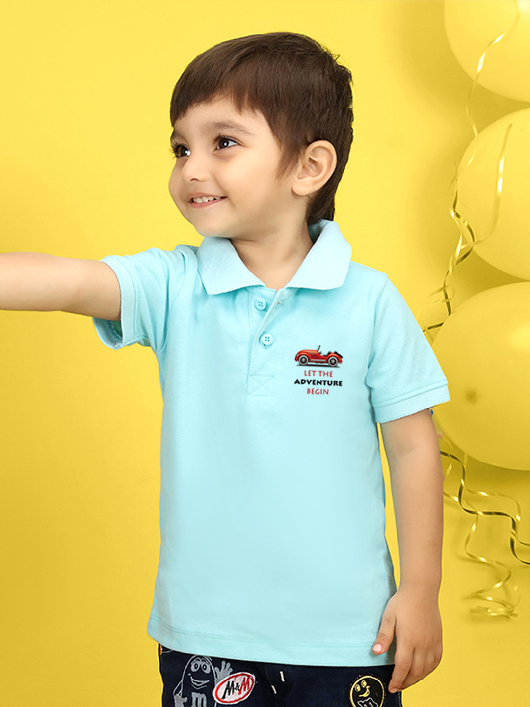 

NUSYL Kids Peach-Coloured Printed Pure Cotton T-shirt