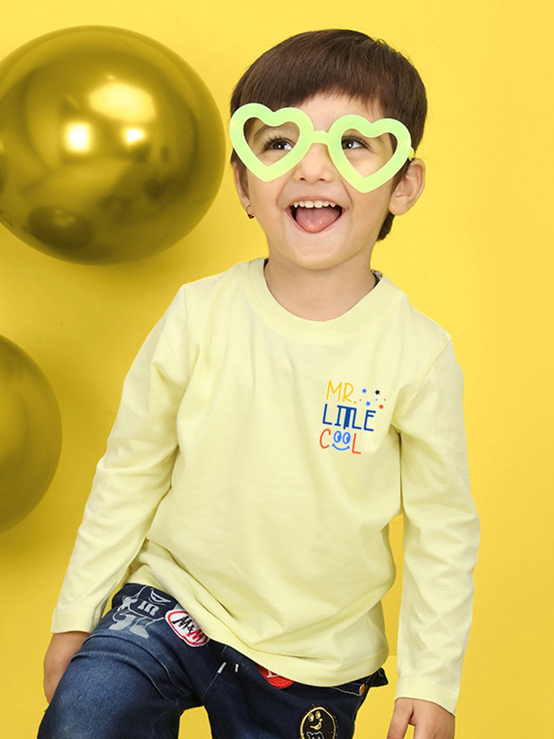 

NUSYL Kids Turquoise Blue Printed Pure Cotton T-shirt