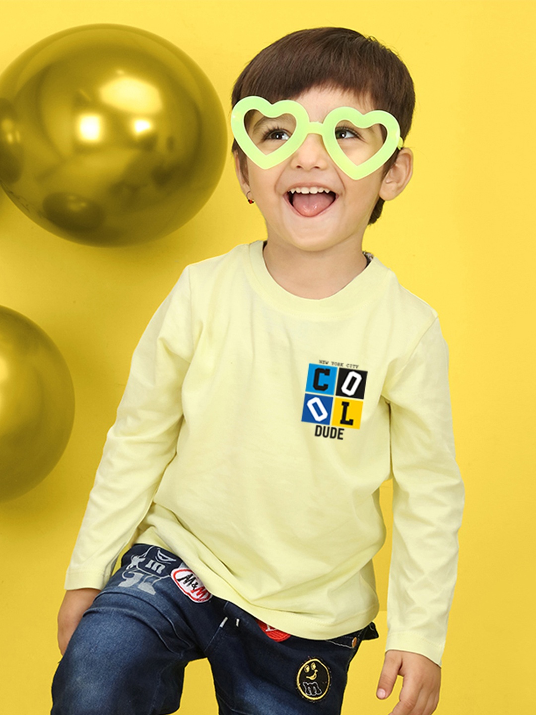 

NUSYL Kids Turquoise Blue Printed Pure Cotton T-shirt
