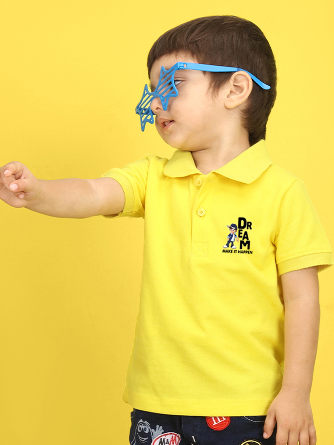 

NUSYL Kids Turquoise Blue Printed Pure Cotton T-shirt