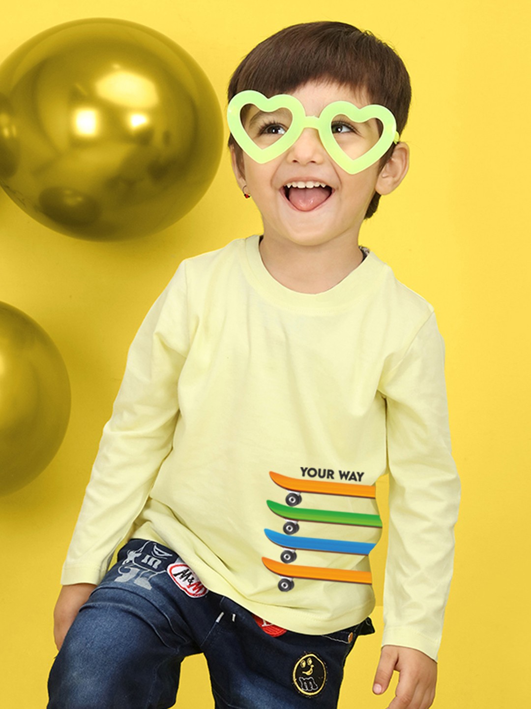 

NUSYL Kids Pink Printed Pure Cotton T-shirt