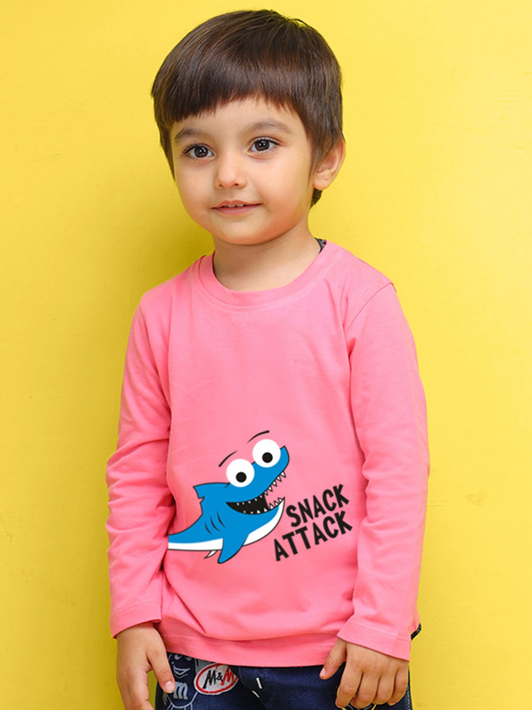 

NUSYL Kids Yellow Typography Pure Cotton T-shirt