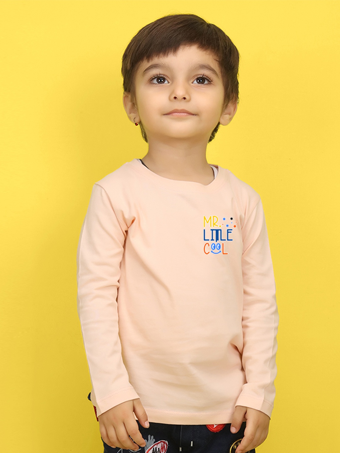 

NUSYL Kids Yellow Printed Pure Cotton T-shirt