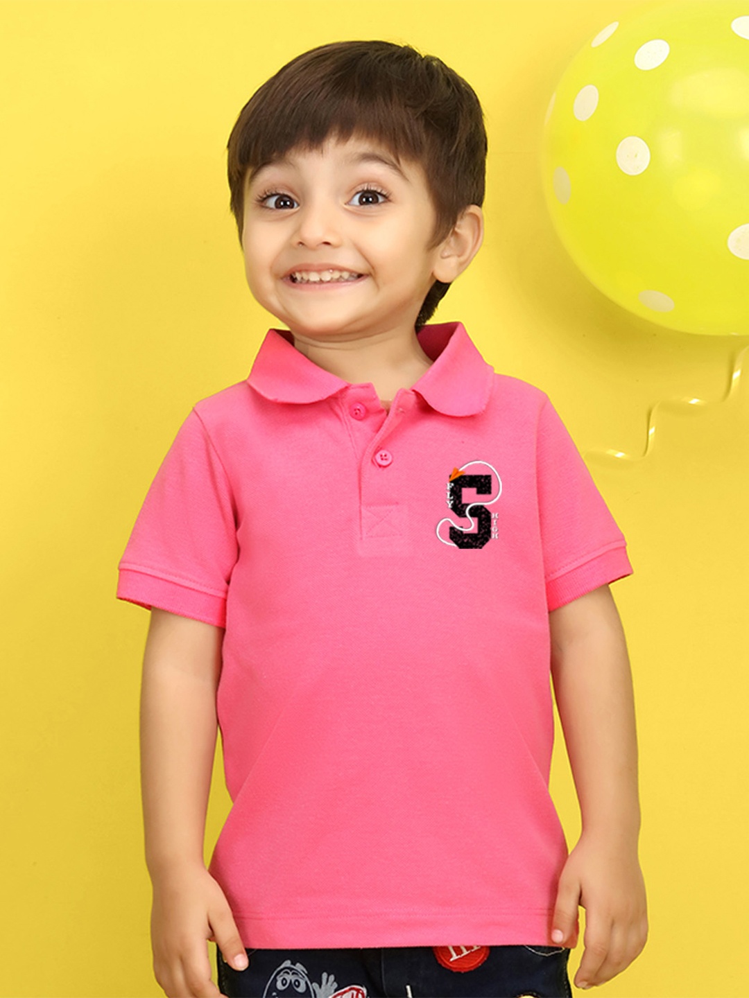 

NUSYL Kids Pink Printed Pure Cotton T-shirt