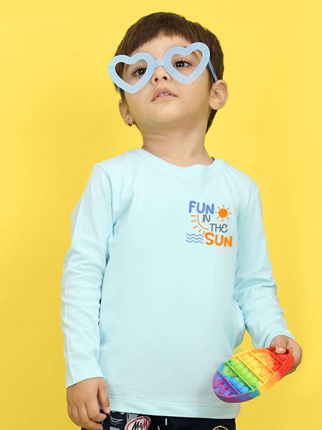 

NUSYL Kids Yellow Printed Pure Cotton T-shirt