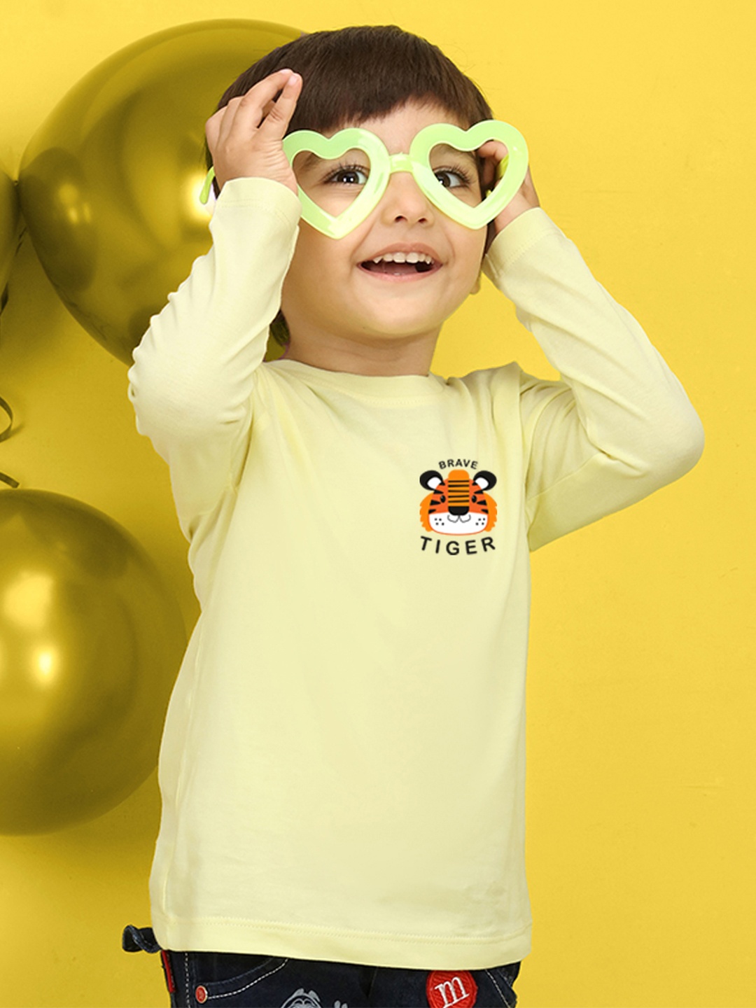 

NUSYL Kids Peach-Coloured Typography Printed Pure Cotton T-shirt