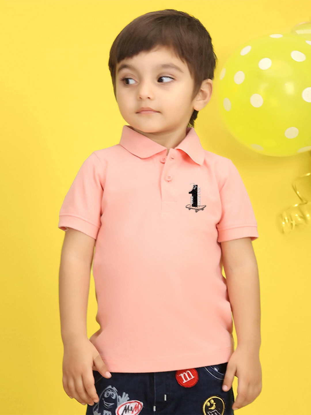 

NUSYL Kids Pink Printed Pure Cotton T-shirt