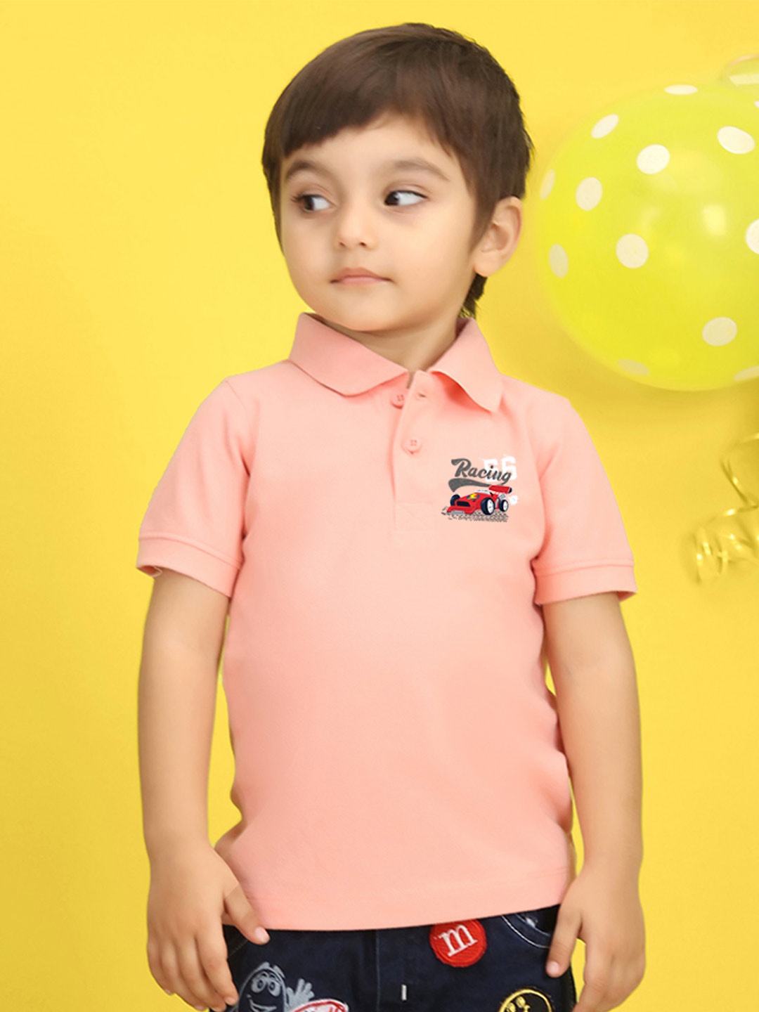 

NUSYL Kids Pink Printed Pure Cotton T-shirt